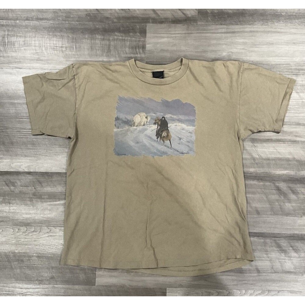 Vintage 90s Hermon Adams Native American White Buffalo Spirit T-Shirt XL